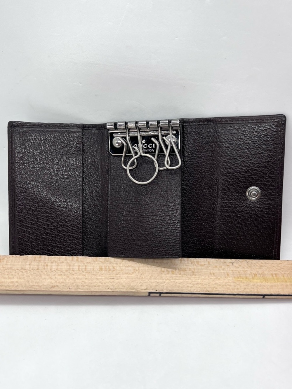 Gucci GG Canvas 6 Ring Key Holder Wallet Monogram w/3 Hooks + Ring GUC - Picture 10 of 16